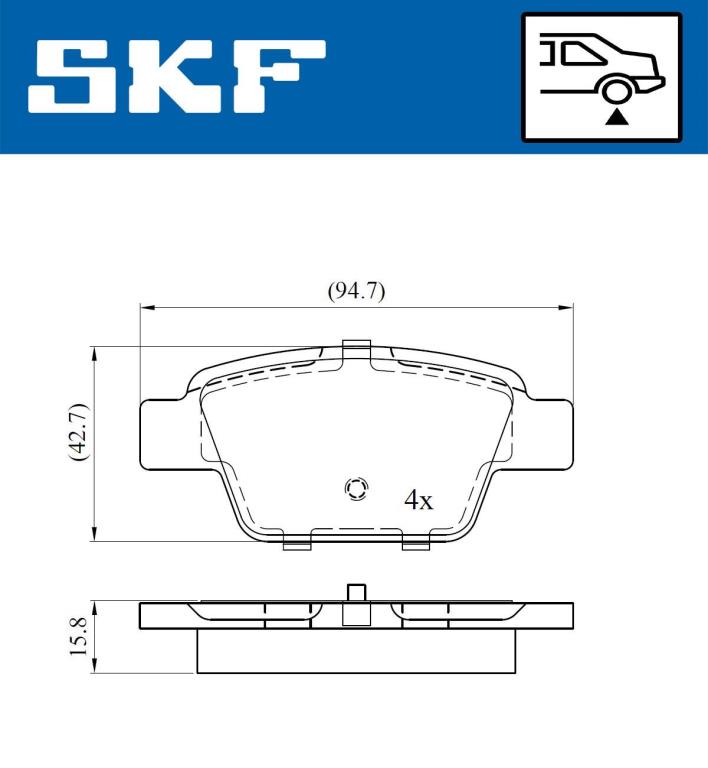 Jogo de 4 pastilhas de travão SKF ref. VKBP 90315